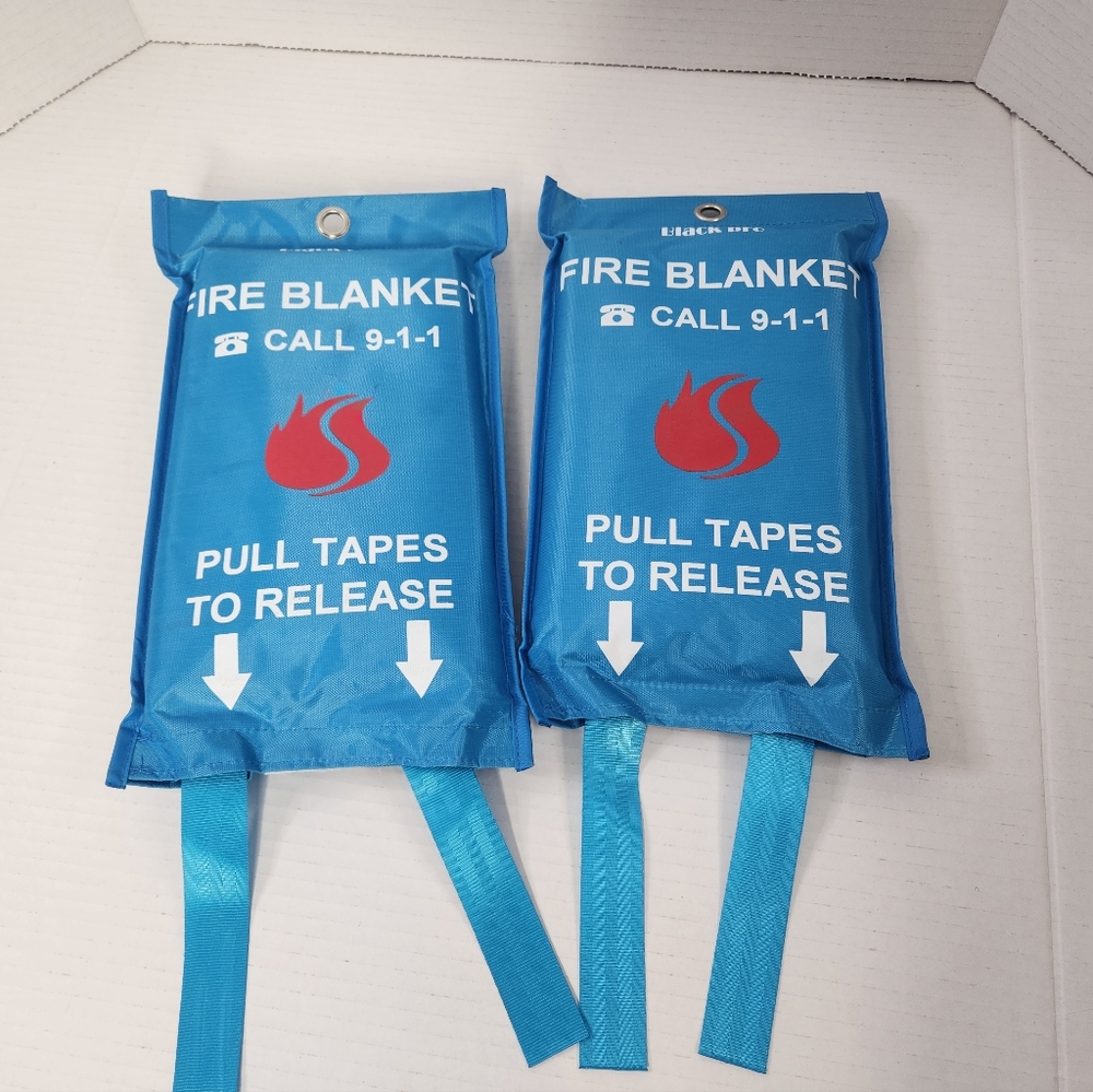 Black Pro Fire Blankets Set Of 2 NWOT
